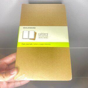 Cahiers Moleskine Set of 3 Plain Journals 80 Pages 5" x 8.25" Brown Tan Notebook
